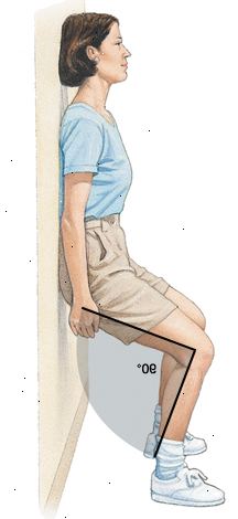 Γυναίκα που στέκεται με την πλάτη προς τον τοίχο, γλιστρώντας κάτω τοίχο με τα γόνατα λυγισμένα σε γωνία 90 μοιρών.